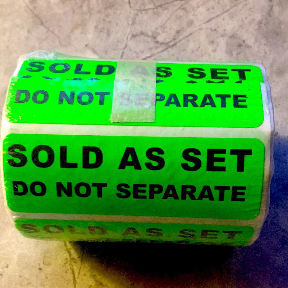 500 Bright Neon Green "SOLD AS SET - DO NOT SEPARATE" Label Stickers Roll